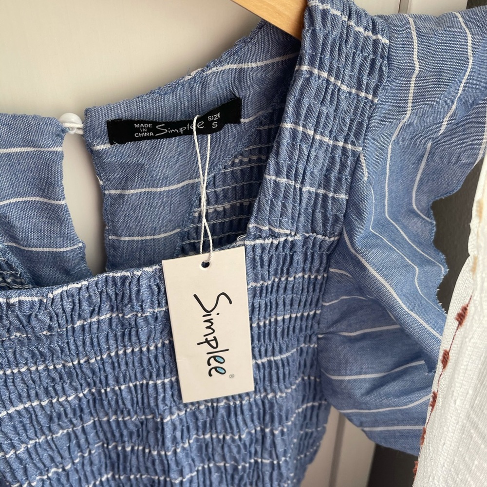 NWT BerryGo Blue Striped Dress with Pockets! - Picture 5 of 14